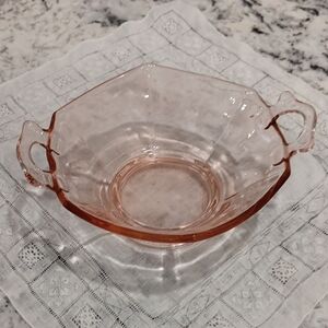 Vintage Pink Depression Glass Bowl